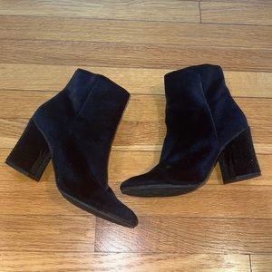 Black velvet booties